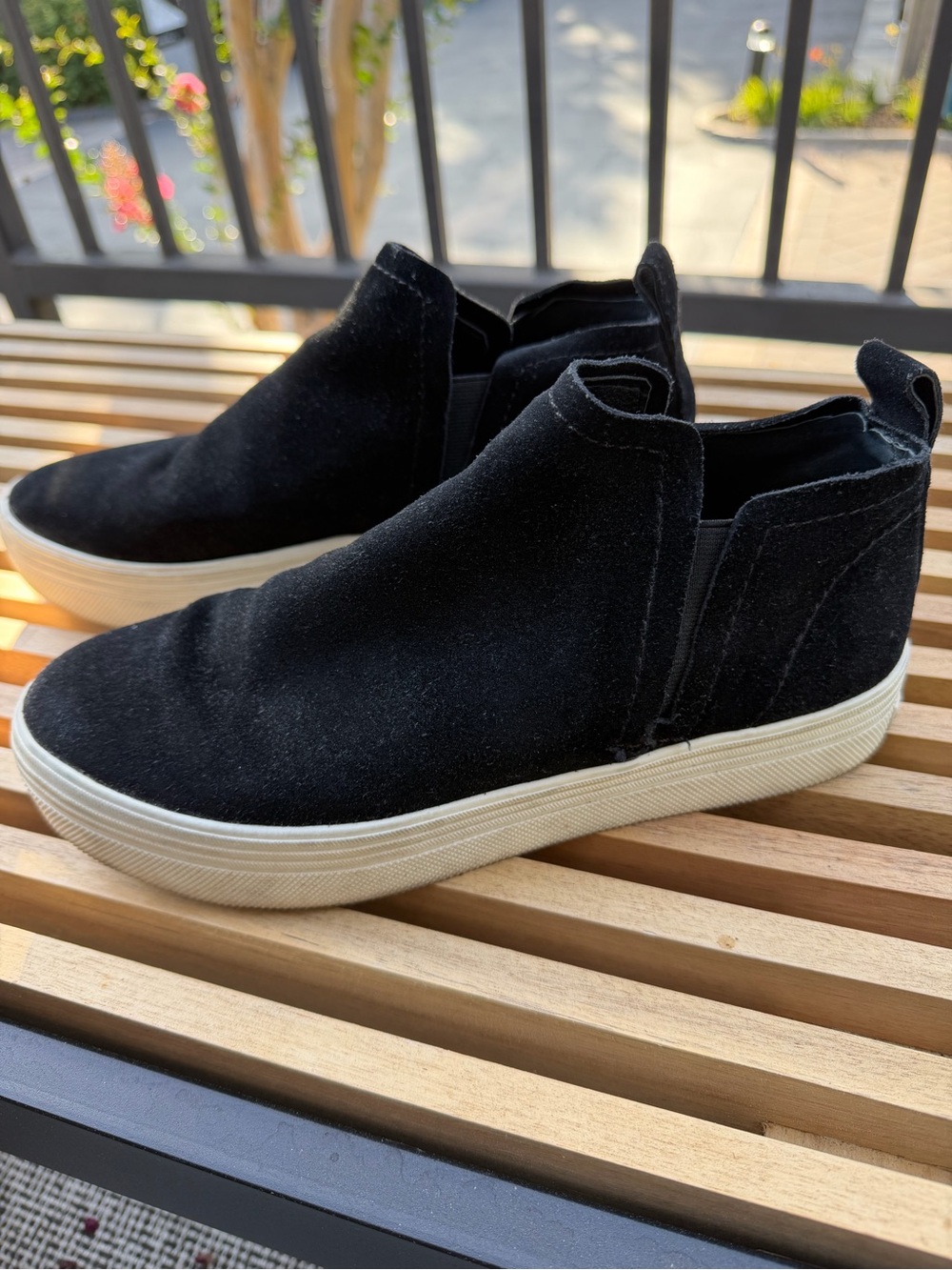 Dolce Vita Black Slip-On Platform Sneakers with White Sole